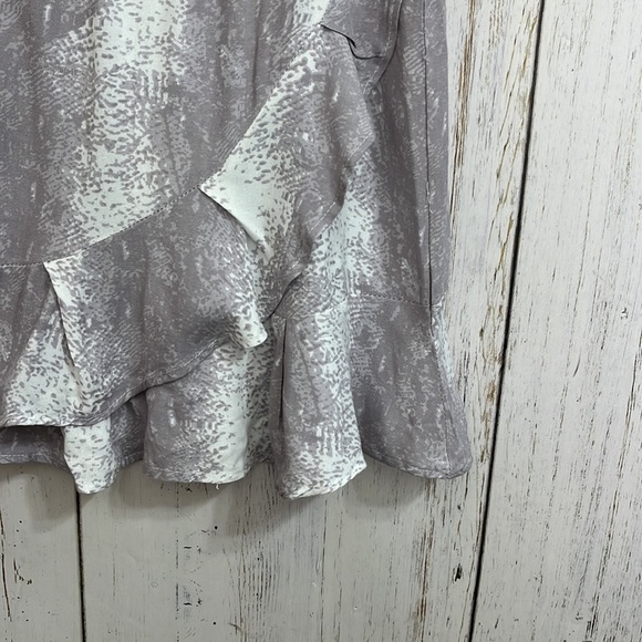 Sim & Sam Snakeskin Ruffle Mini Wrap Skirt - Picture 2 of 10